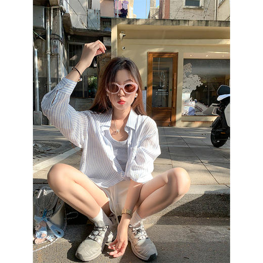 <曾小咸推荐>3.26现货秒杀 ！微信超特价！韩系条纹刺绣衬衫 日常169.99 立减90 秒杀79.99！！ 商品图2