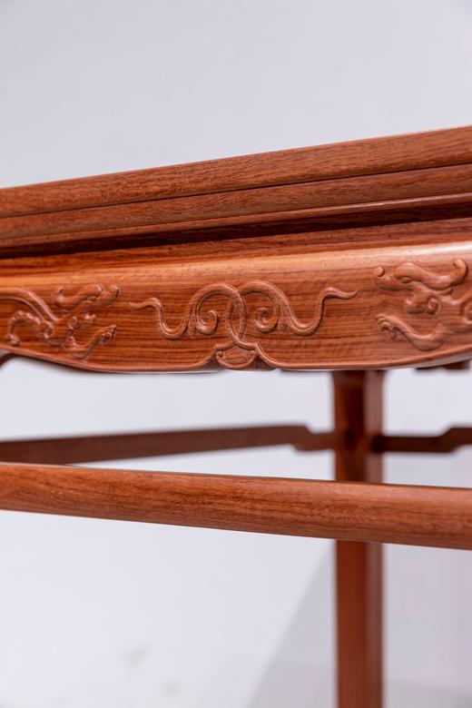 红桥红  家具严选  缅甸花梨(大果紫檀）  【91 螭龙纹 方桌 满水波独板】 商品图4