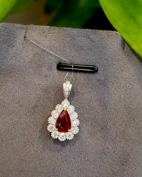 1.01ct刻面红宝石吊坠