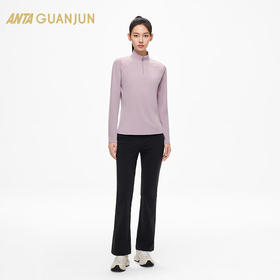 安踏（ANTA）冠军全天候系列 长袖针织衫女士加绒保暖半拉链长T恤162510405