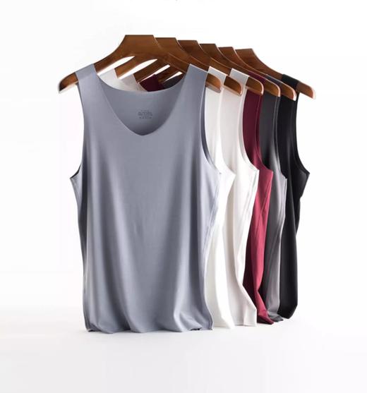 weyo男款兰精莫代尔无痕圆领背心V领背心基础款无袖上衣2711-2715 商品图3