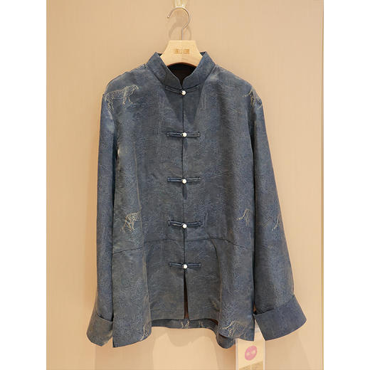 【抖音专属】新中式男衬衣（25710905帝释青-奢定款） 商品图0