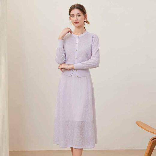 【自】全新升级【铂金会员441/天猫599/差价158】(99416) 洛诗琳2025春夏新款百搭减龄薄款针织开衫中长款半裙两件套 商品图1