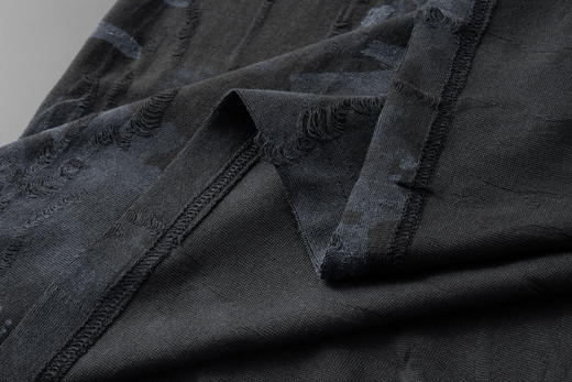 【DDA】大依优型大码短袖T恤破洞夏季圆领半袖加肥加大码短袖上衣胖子男士潮流 商品图5