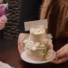 郁见美好水晶珍珠贝壳mini双层蛋糕