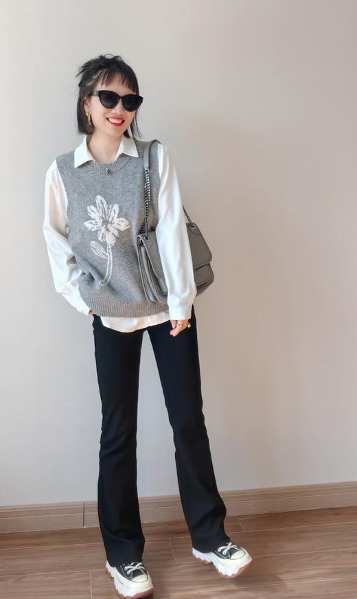 简约假兜V领翻领设计好打理基础百搭衬衫 商品图5