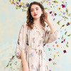 破茧成蝶 夏季新款森系风蝴蝶印花绑带灯笼袖连衣 商品缩略图1