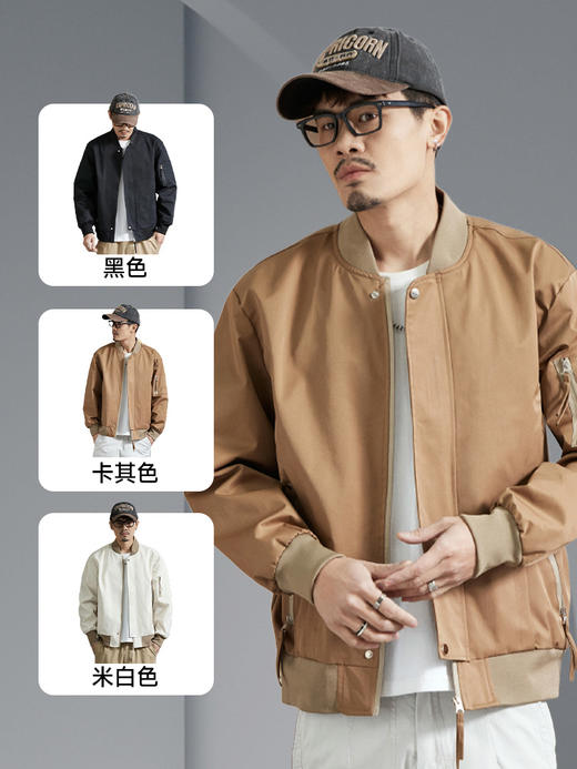 【新款DQ】大依优型大码男装新品棒球服夹克外套男宽松加大码立领拉链上衣潮流 商品图1