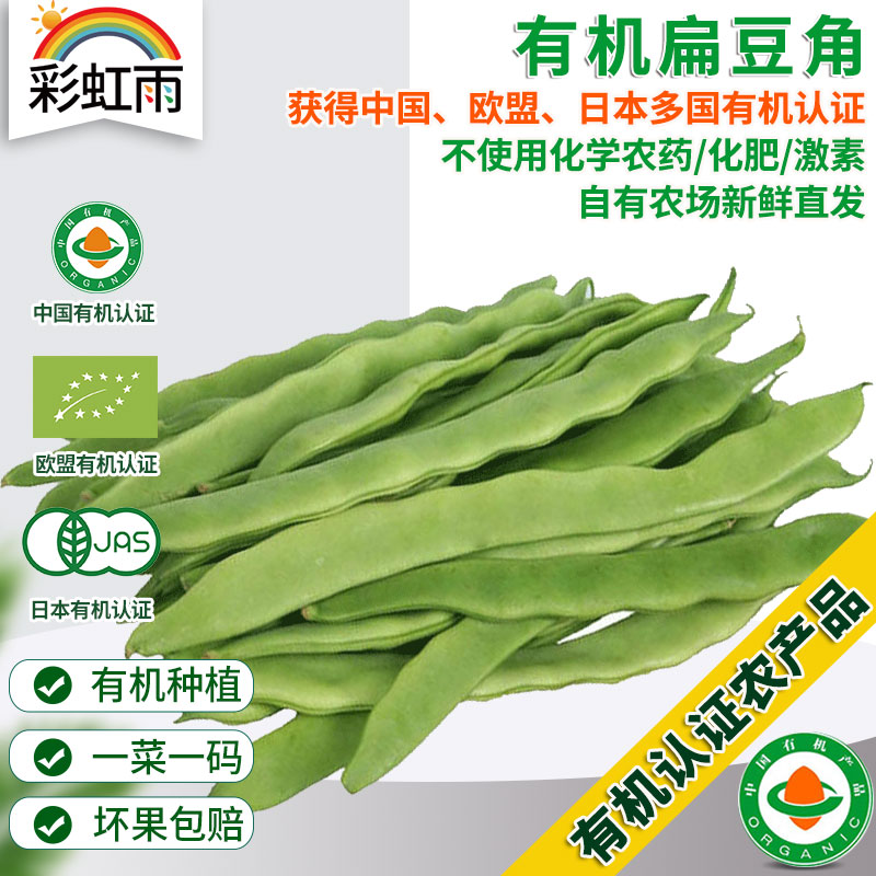 京津冀满百包邮 有机蔬菜 扁豆角 250g 欧盟认证现摘现发