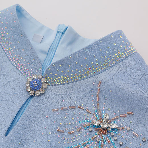 QF804斯尔丽25新款商场同款宴会改良旗袍烫钻加手工钉绣修身连衣裙 商品图5