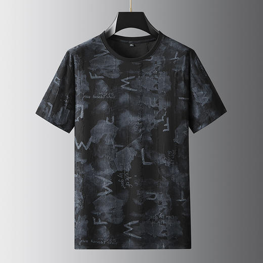 【DDA】大依优型大码短袖T恤破洞夏季圆领半袖加肥加大码短袖上衣胖子男士潮流 商品图1