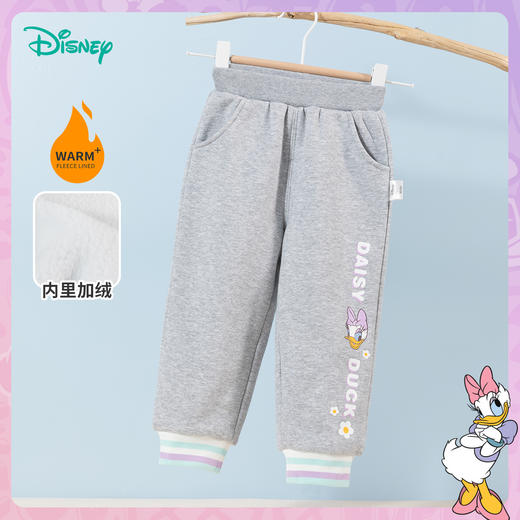 迪士尼童装女童加绒长裤秋冬新款中小童甜美黛丝宝宝保暖绒裤233K1387 商品图4
