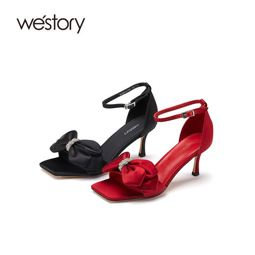 westory夏季新款羊皮优雅尖头细高跟空鞋女61411 商品图0