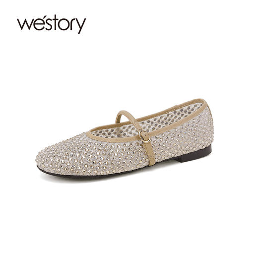 westory春季新款新中式国风鞋玛丽珍洞洞鞋W24AH57711 商品图1