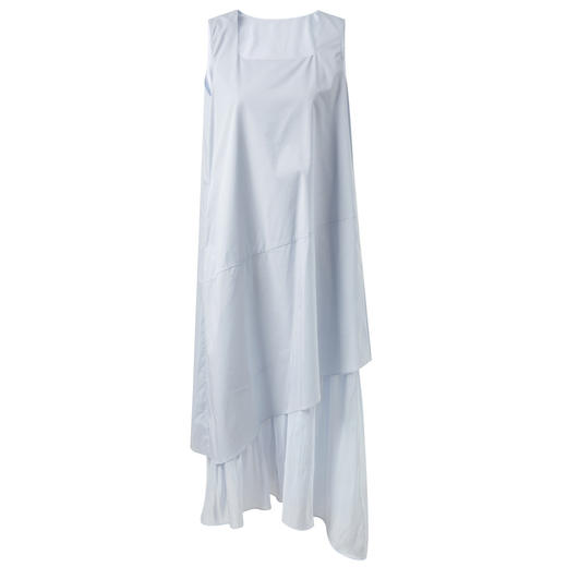 三彩2025春季新款假两件连衣裙方领无袖拼接A字裙纯色长裙M 商品图4