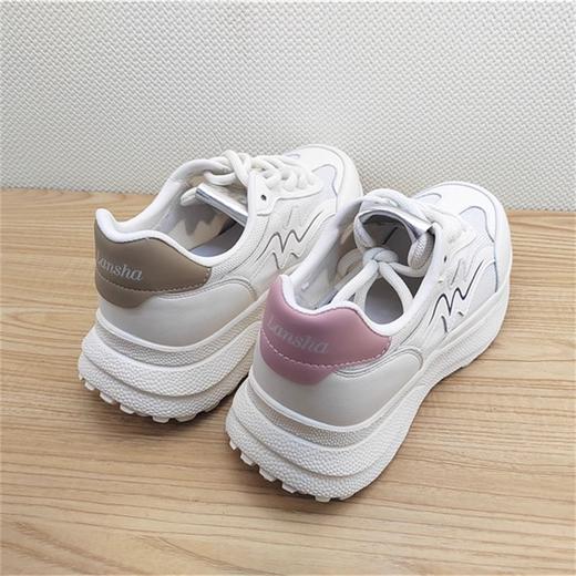 行2024年夏季新款24209105时尚超轻系带透气单网运动小白鞋 商品图4