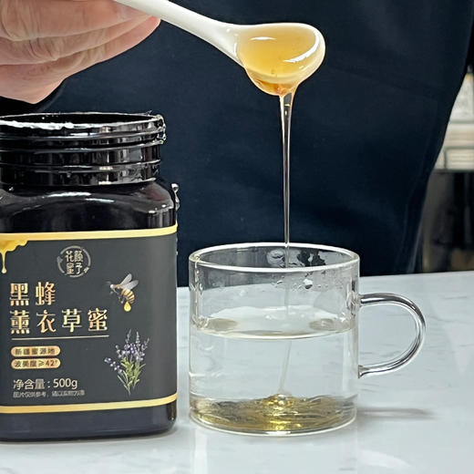 【前20名 买4送1】到手5罐 黑蜂薰衣草蜜 500g/罐*5 蜂蜜 温水冲服 新疆蜜源地 波美度≥42° 商品图3