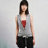 NUTH V领亲肤撞色抹胸可拆卸假两件薄款背心 花灰拼红色/白拼蓝色 商品缩略图5