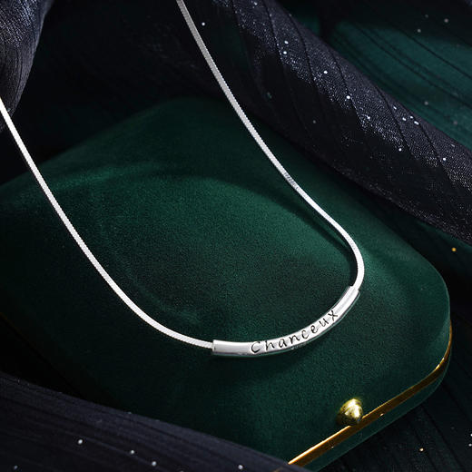 子佩集S925银【未来轨迹】项链【XL-6611】纯银原创2一字圆弧2502 商品图2