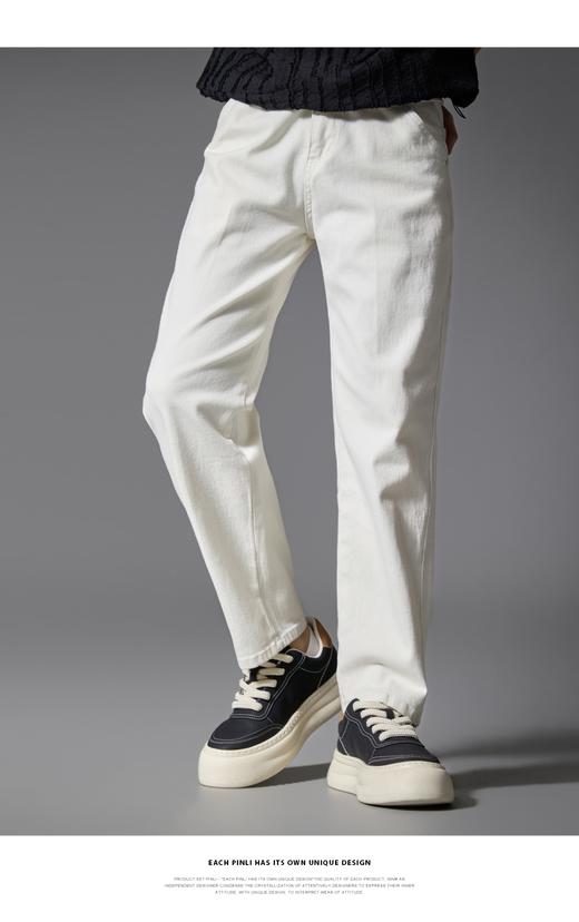 PINLI品立春季新款黑色休闲直筒牛仔长裤百搭男士GD251116015 商品图6