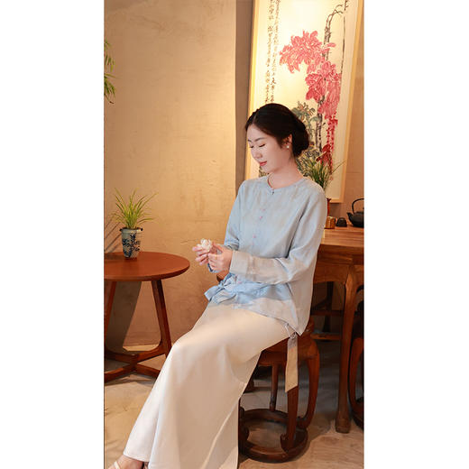 【抖音专属】新中式衬衣（25710068-青鸾-设计师） 商品图2