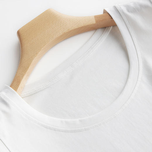 weyo男款长绒棉液氨圆领背心白色纯棉无袖上衣23101 商品图2