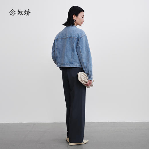 【商场同款】CNT5393 “精致通勤西裤” 石墨灰色前中捏梗直筒裤 商品图6