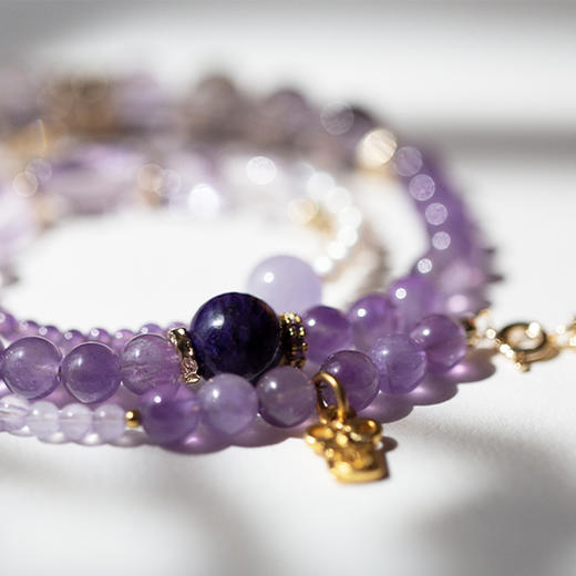 「Wellness · 知足常乐」紫色系手串（三圈）/可作项链 商品图2