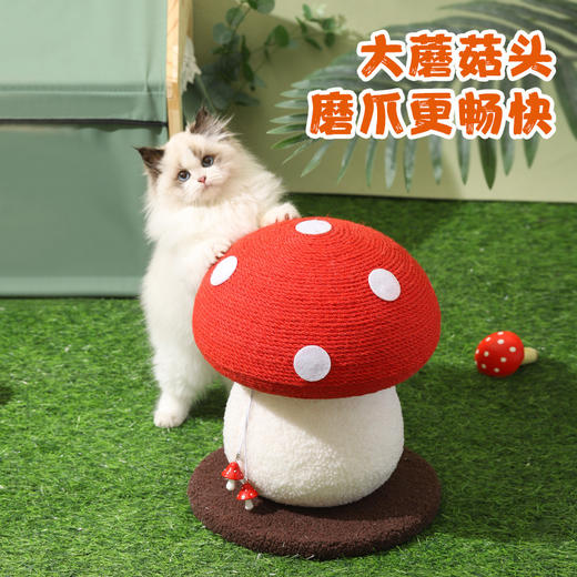 灵宠物语 蘑菇剑麻猫抓板窝磨爪猫爪板耐磨猫抓盆大号不掉屑猫玩具猫咪用品 红伞伞 高34cm*宽28cm 商品图1