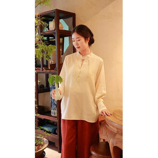 【抖音专属】新中式衬衣（24810960玉燕-结缘款） 商品图3