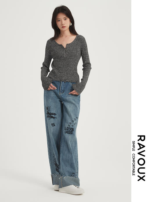 271199911涂鸦绣花牛仔裤 商品图4