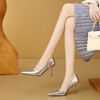【预售7天】银色细跟高跟鞋女春季新款法式时尚铁根单鞋CX&CX081-3 商品缩略图1