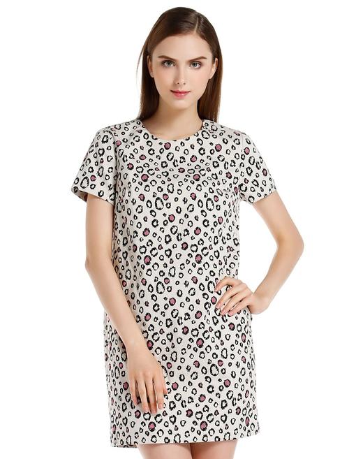 1003000404082 EQ:IQ 米/黑色潮流时尚短袖连衣裙 商品图0