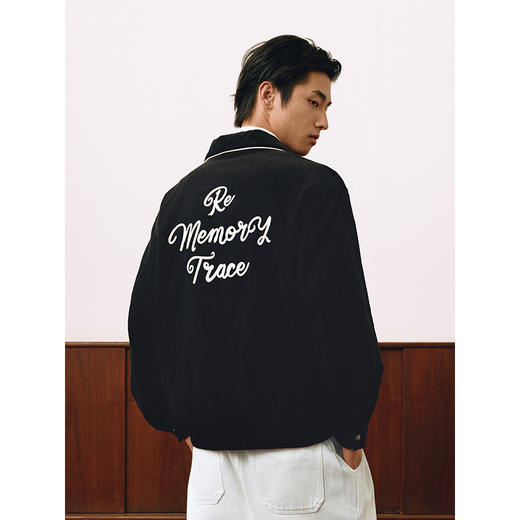 GXG男装 新年系列灯芯绒领口撞色简约绣花翻领夹克外套25年春热卖 商品图3