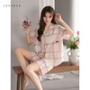 可人儿栗茵小众设计师新款泡泡绵夏季女短袖睡衣时尚可外出家居服 商品缩略图1