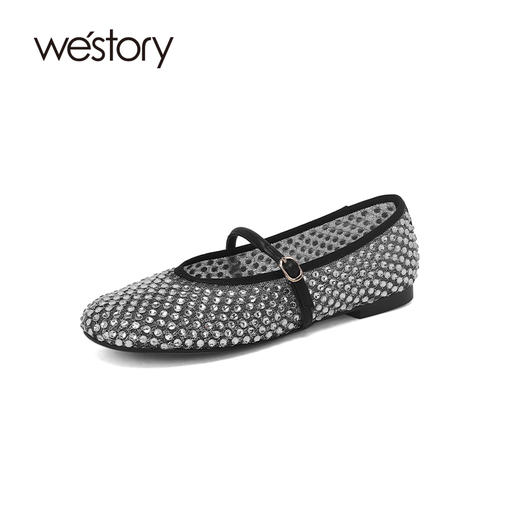 westory春季新款新中式国风鞋玛丽珍洞洞鞋W24AH57711 商品图2