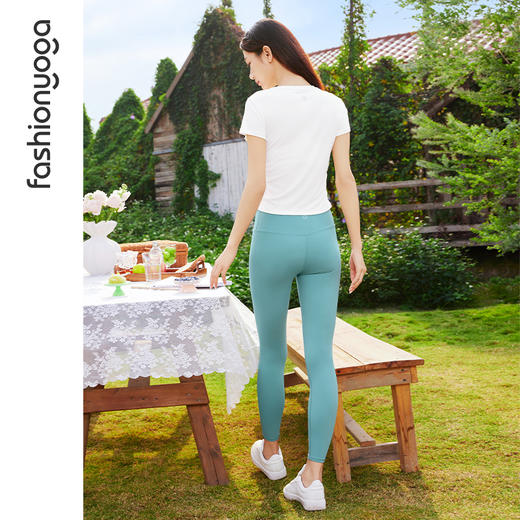 凡圣瑜伽腰部抽褶经典短袖 F15325 商品图11