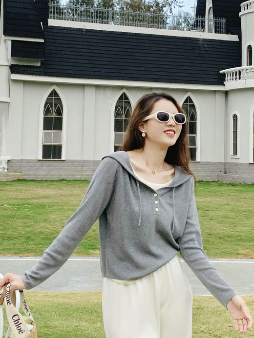 【百图lulu定制】【斑马帽衫】 设计感  假两件 拼接内衣  假两件 长袖帽衫 商品图9