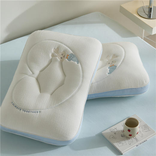 自然醒A类全棉双层纱儿童枕芯6岁以上全棉双层纱单人枕头护颈枕家用一对装学生小枕头XK 商品图10