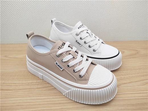 豪行新款23307002真皮运动休闲低跟女鞋单鞋皮鞋 商品图0