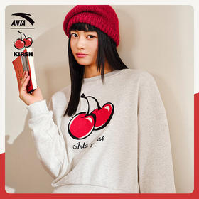 安踏（ANTA）KIRSH联名 女子冬季新款柔软亲肤套头衫樱桃短款卫衣162518745