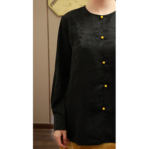 【抖音专属】新中式衬衣（25710075绀蝶-结缘款） 商品图4