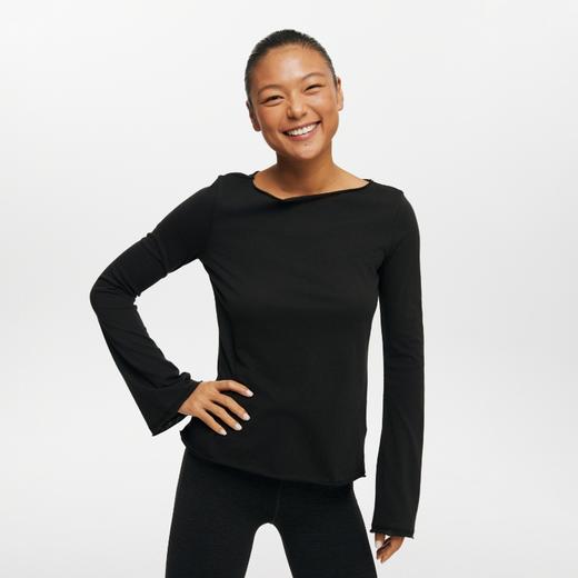 oneup一字领喇叭袖散边长袖T恤 商品图3