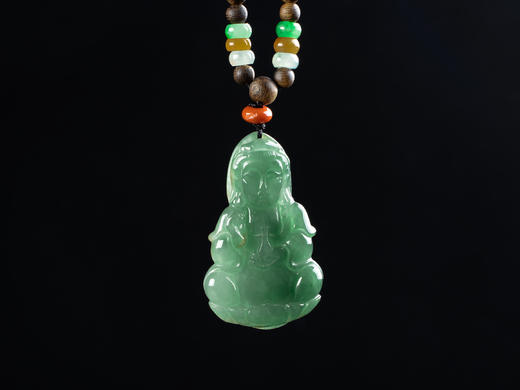 XY0066原创沉香+翡翠底色观音挂件 商品图6