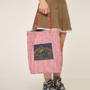 大英博物馆 安德森猫系列正反两用刺绣牛仔单肩包 红格纹 商品缩略图2