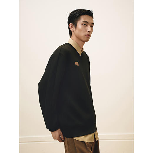 GXG男装 圆领双色小标卫衣通勤长袖上衣分割线卫衣 2025春季热卖 商品图2