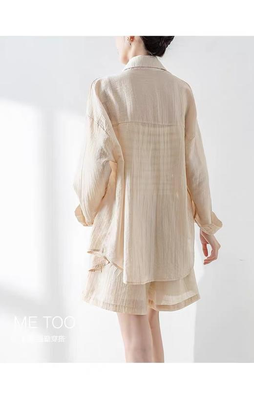 夏装搭配一整套【85%天丝】2025新款网红炸街防晒衬衫+背心➕短裤三件套装-喜出 商品图8