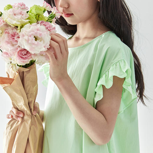 棵初 2025春夏第二波新品小飞袖长款连衣裙876K256032MJ 商品图2