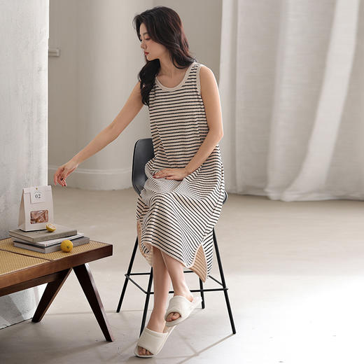 洁丽雅夏季新款大码连体舒适亲肤透气个性可外穿睡衣睡裙家居服女 商品图2