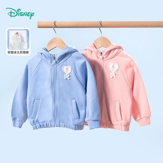 迪士尼童装女童连帽外套春秋款中小童甜美公主休闲卫衣上衣221DS0501 商品图0